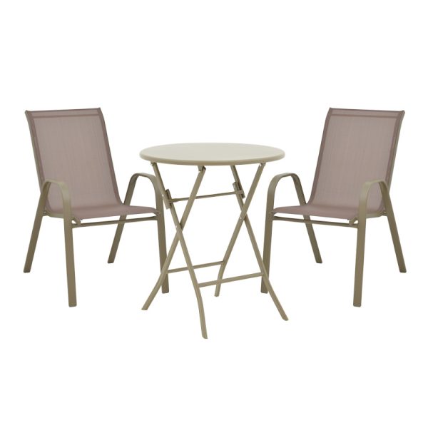 130 000194 Albero-Calan pakoworld metal dining table in champagne shade D60x70cmOutdoor furniture > Garden food table