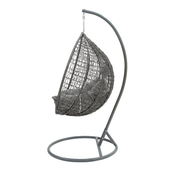 135 000001 2 Zafer pakoworld swing hanging metal-pp- pillow in grey color 106x103x200cmOutdoor furniture > Gardens swings