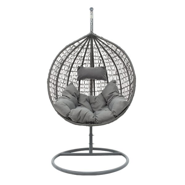 135 000001 3 Zafer pakoworld swing hanging metal-pp- pillow in grey color 106x103x200cmOutdoor furniture > Gardens swings