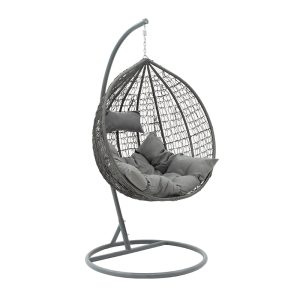 135 000001 Zafer pakoworld swing hanging metal-pp- pillow in grey color 106x103x200cmOutdoor furniture > Gardens swings