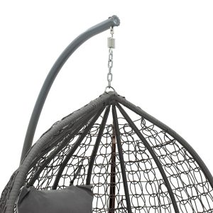 135 000001 4 Zafer pakoworld swing hanging metal-pp- pillow in grey color 106x103x200cmOutdoor furniture > Gardens swings