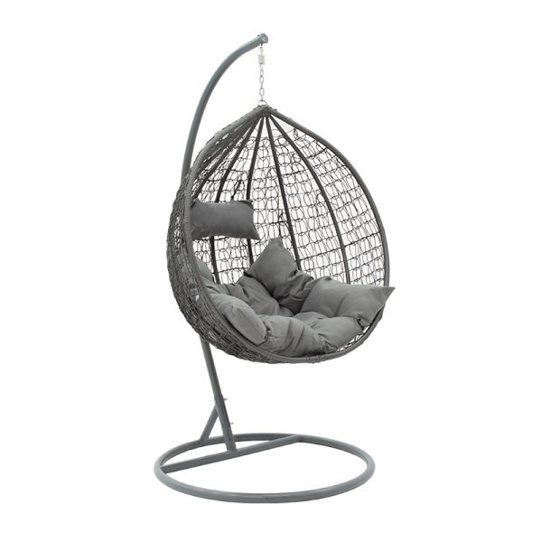 135 000001 Zafer pakoworld swing hanging metal-pp- pillow in grey color 106x103x200cmOutdoor furniture > Gardens swings