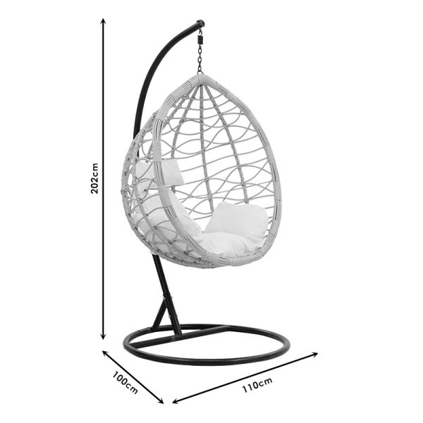 135 000023 4 Zafer pakoworld swing hanging metal-pp brown-cushion beige 106x103x200cmOutdoor furniture > Gardens swings