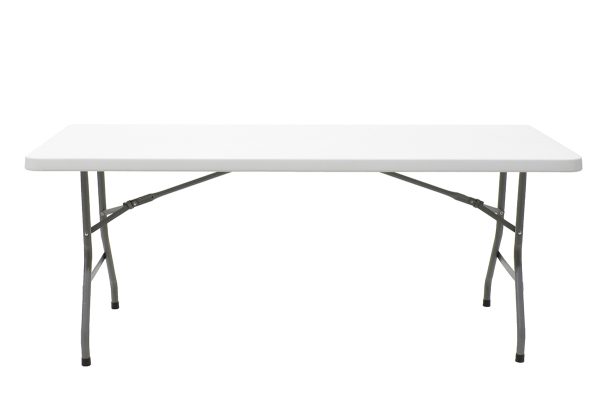 142 000001 3 Commercial folding camping table Aprilia pakoworld in colour white granite 183x76x74cmOutdoor furniture > Catering furniture