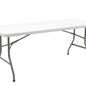 142 000001 Commercial folding camping table Aprilia pakoworld in colour white granite 183x76x74cmOutdoor furniture > Catering furniture