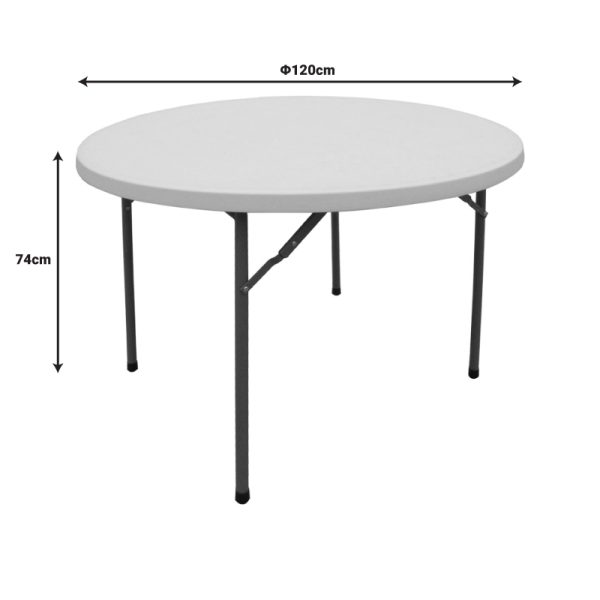 142 000020 2 Foldable Comfort pakoworld catering table white round D120x74cmOutdoor furniture > Catering furniture