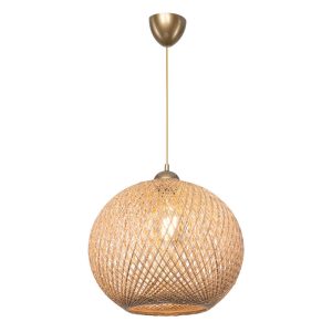 147 000053 2 Ceiling light Leshia pakoworld Ε27 brown D38x38cmBOHO CHIC > Luminaries