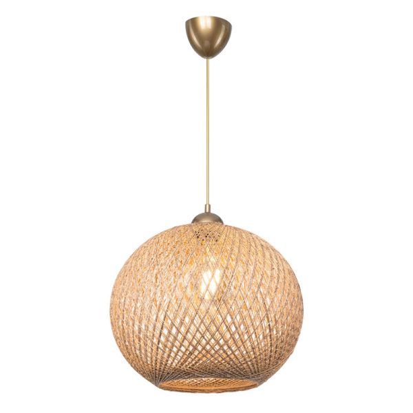 147 000053 2 Ceiling light Leshia pakoworld Ε27 brown D38x38cmBOHO CHIC > Luminaries