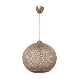 147 000053 Ceiling light Leshia pakoworld Ε27 brown D38x38cmBOHO CHIC > Luminaries
