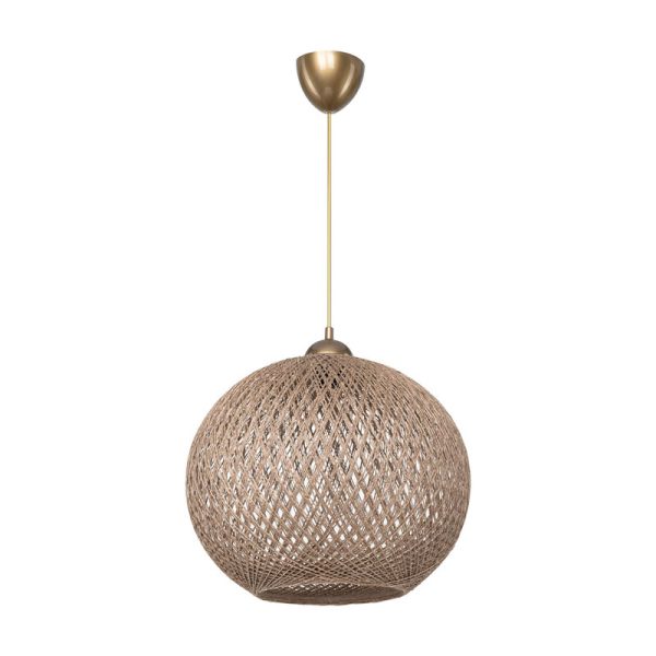 147 000053 Ceiling light Leshia pakoworld Ε27 brown D38x38cmBOHO CHIC > Luminaries