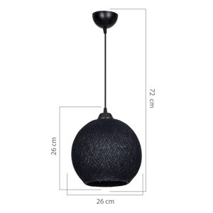 147 000054 3 Ceiling light Leshia pakoworld Ε27 black D26x26cmBOHO CHIC > Luminaries