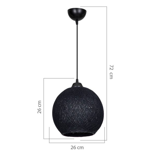147 000054 3 Ceiling light Leshia pakoworld Ε27 black D26x26cmBOHO CHIC > Luminaries