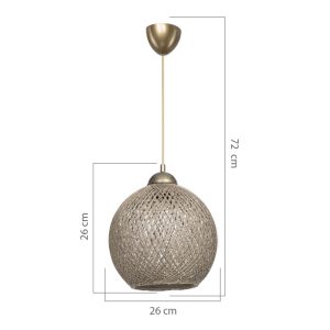 147 000084 3 Ceiling light Leshia pakoworld Ε27 brown D26x26cmBOHO CHIC > Luminaries