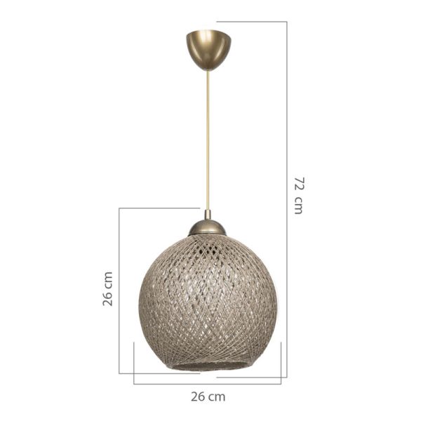 147 000084 3 Ceiling light Leshia pakoworld Ε27 brown D26x26cmBOHO CHIC > Luminaries