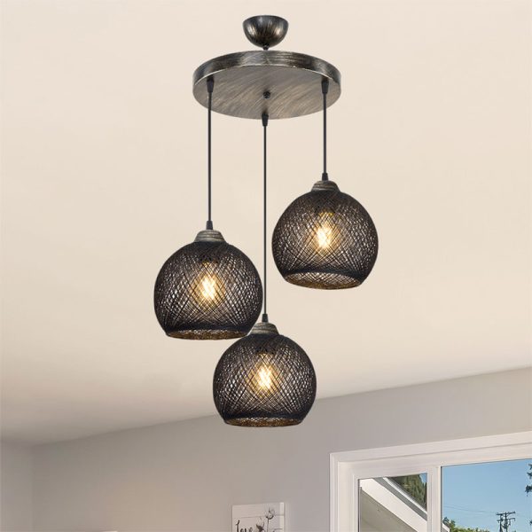 147 000110 2 Ceiling light PWL-1121 pakoworld Ε27 black-bronze D40x80cmBOHO CHIC > Luminaries