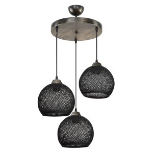 147 000110 Ceiling light PWL-1121 pakoworld Ε27 black-bronze D40x80cmBOHO CHIC > Luminaries