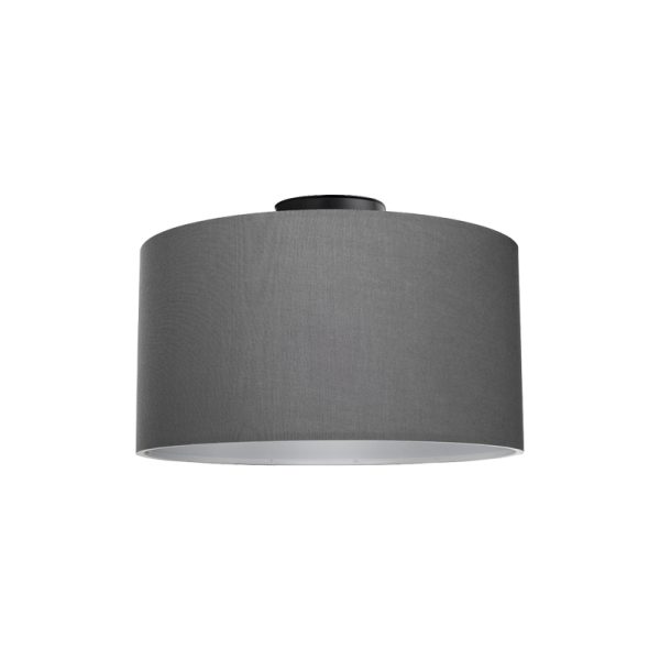 147 000164 Single light ceiling lamp Momoa pakoworld fabric in gray shade D30x21cmLighting > Ceiling