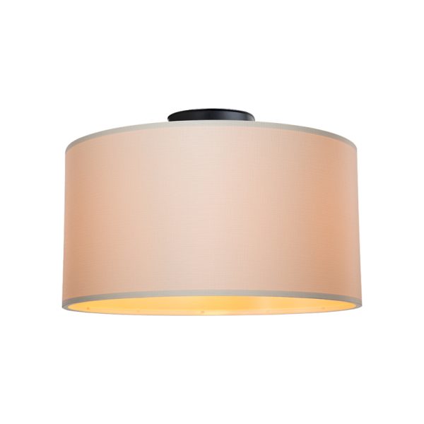 147 000165 2 Garry pakoworld single light ceiling light fabric in cream shade D38x21cmLighting > Ceiling