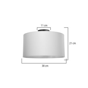 147 000165 3 Garry pakoworld single light ceiling light fabric in cream shade D38x21cmLighting > Ceiling