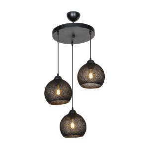 147 000182 2 Three-light ceiling light PWL-0973 I pakoworld E27 black D35x18cmLighting > Ceiling