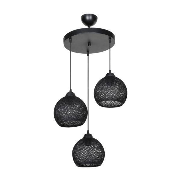 147 000182 Three-light ceiling light PWL-0973 I pakoworld E27 black D35x18cmLighting > Ceiling