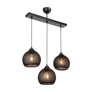 147 000184 2 Three-light ceiling lamp PWL-0973 II pakoworld E27 black 50x18x85cmLighting > Ceiling