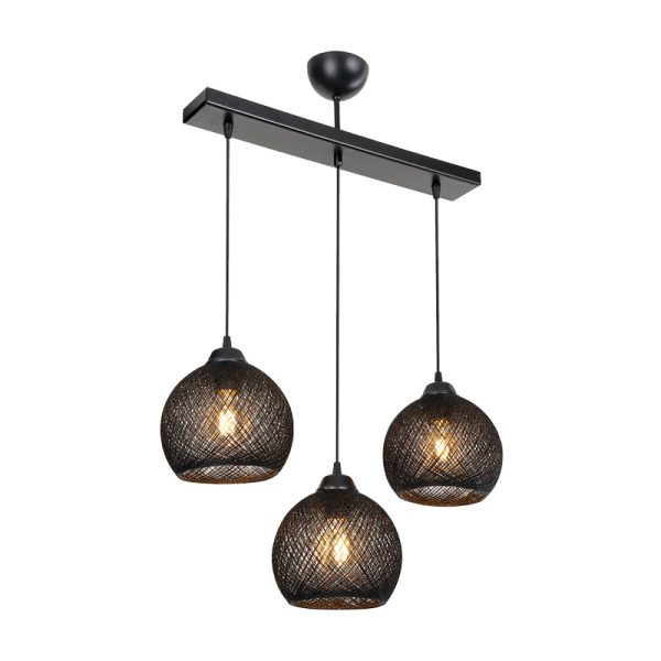 147 000184 2 Three-light ceiling lamp PWL-0973 II pakoworld E27 black 50x18x85cmLighting > Ceiling