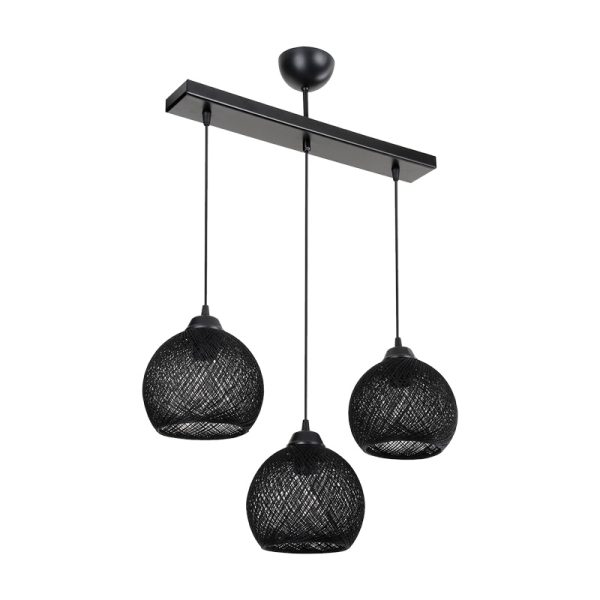 147 000184 Three-light ceiling lamp PWL-0973 II pakoworld E27 black 50x18x85cmLighting > Ceiling