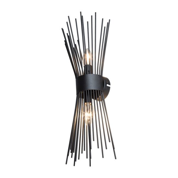 147 000187 2 Wall lamp-wall sconce two-light Candil pakoworld E14 in black shade 17x20x45cmLighting > Scones