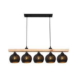 147 000198 2 Five-light ceiling lamp Salote pakoworld E27 in brown-black shade 100x18x24cmLighting > Ceiling