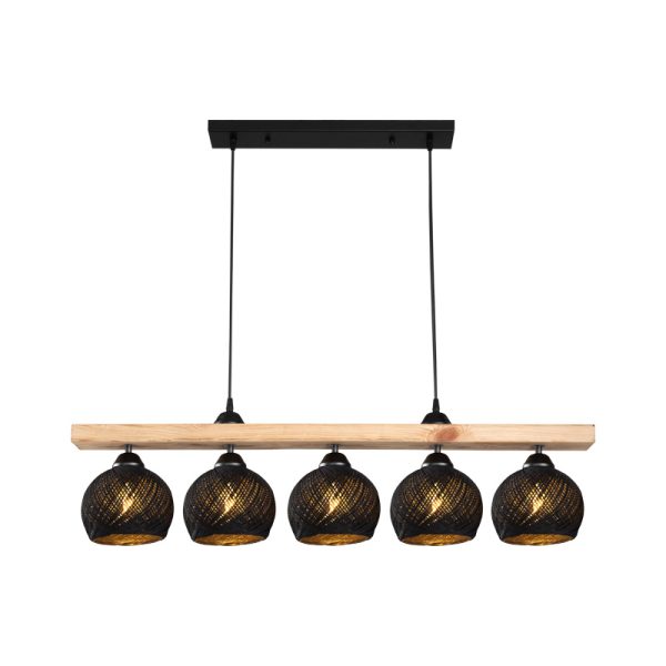 147 000198 2 Five-light ceiling lamp Salote pakoworld E27 in brown-black shade 100x18x24cmLighting > Ceiling