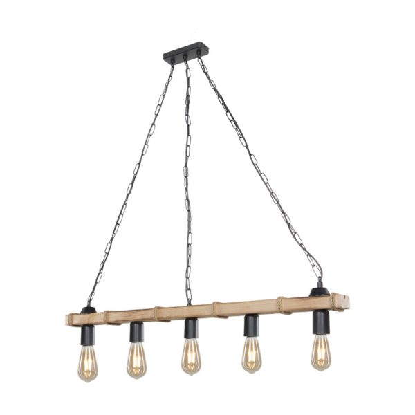 147 000202 2 Five-light ceiling lamp Lagoon pakoworld E27 in brown shade 100x8.5x10.5cmLighting > Ceiling