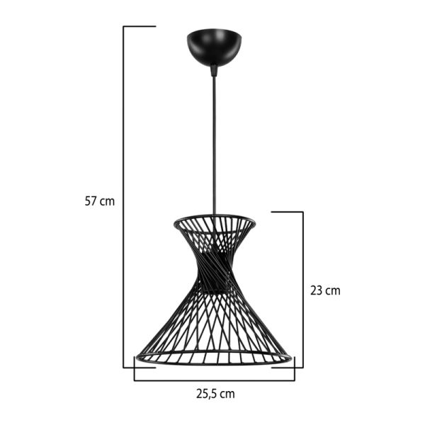147 000205 3 Sonata pakoworld E27 single-light ceiling lamp in black shade Φ25.5x23cmLighting > Ceiling