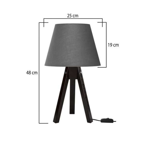 147 000209 3 Adeck pakoworld E27 table lamp in brown-gray shade Φ25x45cmLighting > Table
