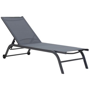 152 000009 Sunbed Jaipur pakoworld aluminium anthracite-textilene dark greyOutdoor furniture > Sunbeds