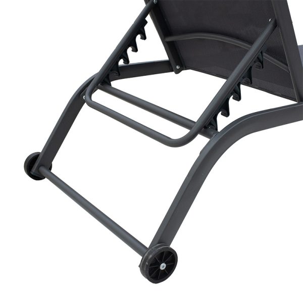 152 000009 4 Sunbed Jaipur pakoworld aluminium anthracite-textilene dark greyOutdoor furniture > Sunbeds