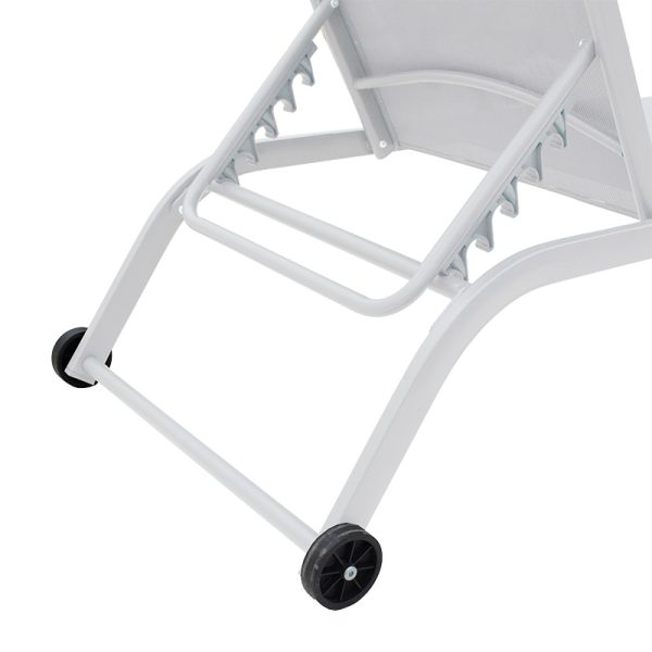 152 000010 4 Sunbed Jaipur pakoworld aluminium white-white textileneOutdoor furniture > Sunbeds