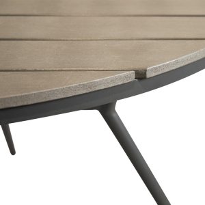 152 000091 2 Appa pakoworld aluminum and plywood table in anthracite shade D120x74cmOutdoor furniture > Garden dining sets