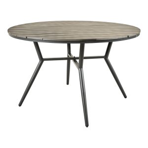 152 000091 Appa pakoworld aluminum and plywood table in anthracite shade D120x74cmOutdoor furniture > Garden dining sets
