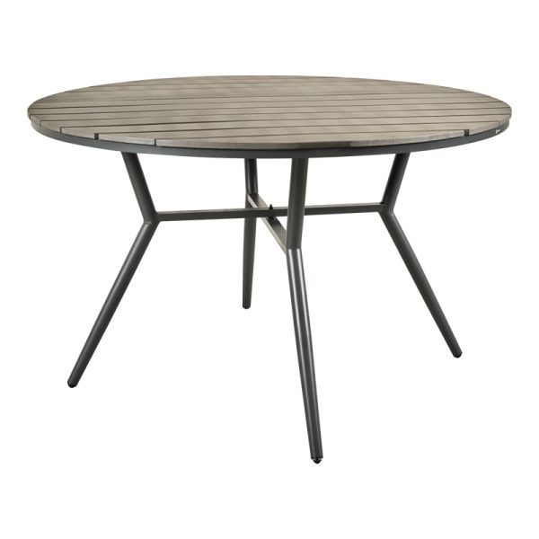 152 000091 Appa pakoworld aluminum and plywood table in anthracite shade D120x74cmOutdoor furniture > Garden dining sets