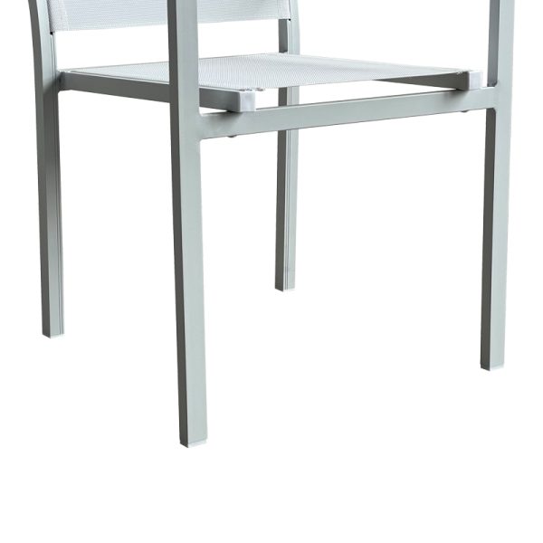 152 000097 3 Zacreta pakoworld aluminum-textilene armchair in white color 61x56.5x87.5cmOutdoor furniture > Garden armchairs