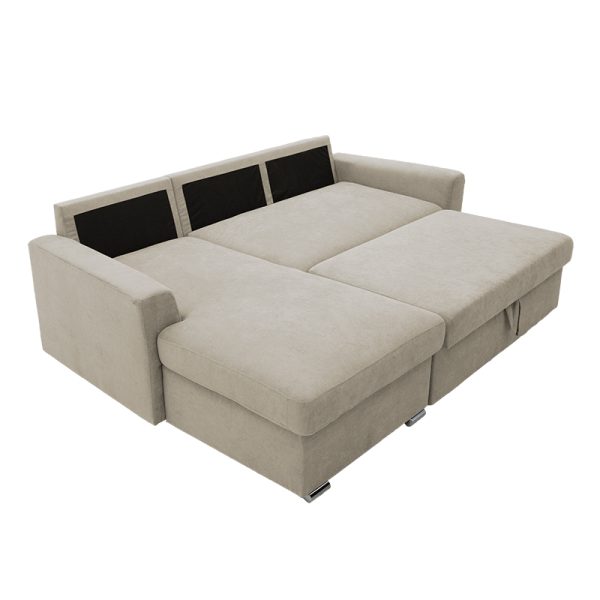 165 000012 2 Corner sofa-bed right corner Belle pakoworld beige 236x164x88cmIndoor furniture > Cornered sofas