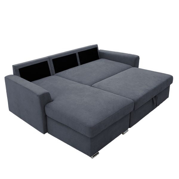 165 000013 2 Corner-sofa bed right corner Belle pakoworld fabric anthracite236x164x88cmIndoor furniture > Cornered sofas