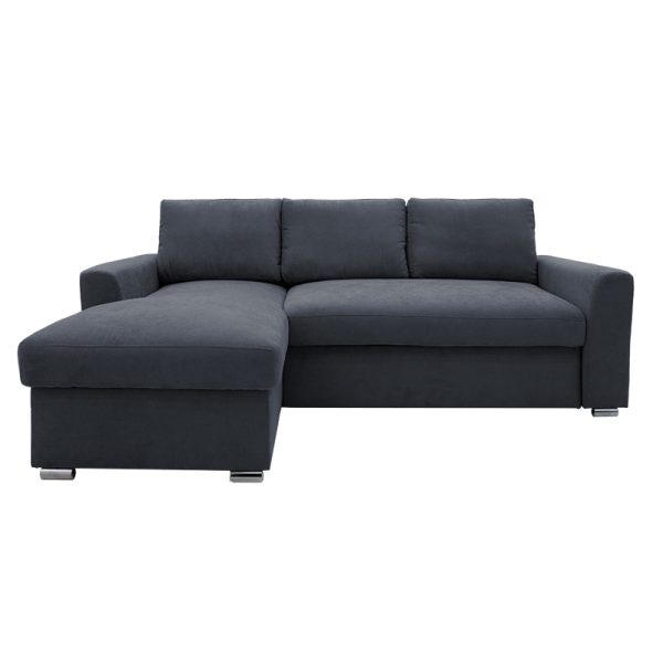 165 000013 3 Corner-sofa bed right corner Belle pakoworld fabric anthracite236x164x88cmIndoor furniture > Cornered sofas