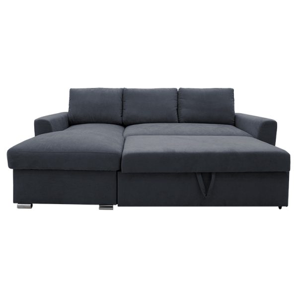 165 000013 4 Corner-sofa bed right corner Belle pakoworld fabric anthracite236x164x88cmIndoor furniture > Cornered sofas