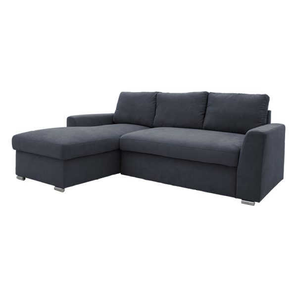 165 000013 Corner-sofa bed right corner Belle pakoworld fabric anthracite236x164x88cmIndoor furniture > Cornered sofas