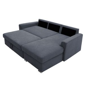 165 000014 2 Corner sofa-bed left corner Belle pakoworld fabric anthracite 236x164x88cmIndoor furniture > Cornered sofas