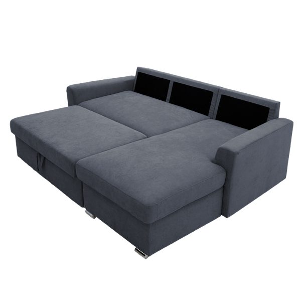 165 000014 2 Corner sofa-bed left corner Belle pakoworld fabric anthracite 236x164x88cmIndoor furniture > Cornered sofas