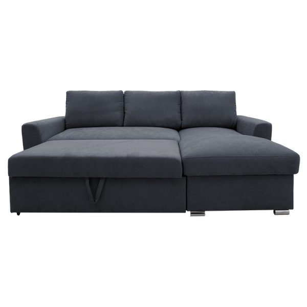165 000014 4 Corner sofa-bed left corner Belle pakoworld fabric anthracite 236x164x88cmIndoor furniture > Cornered sofas