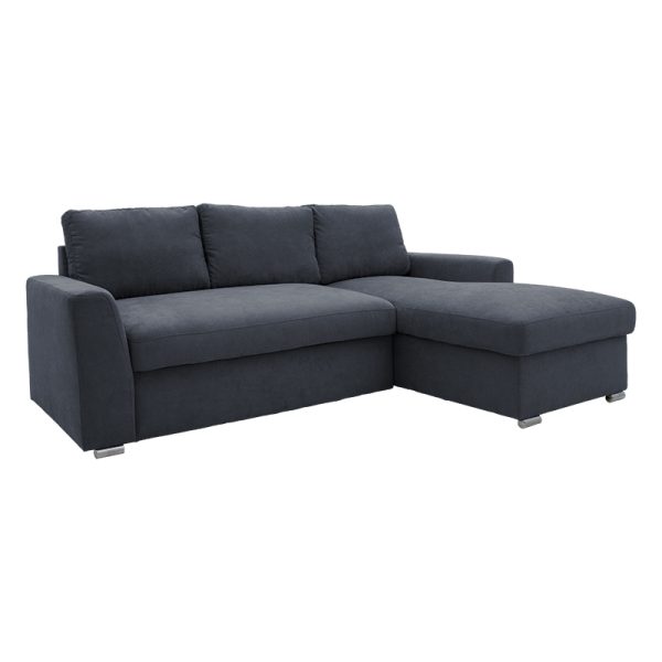 165 000014 Corner sofa-bed left corner Belle pakoworld fabric anthracite 236x164x88cmIndoor furniture > Cornered sofas